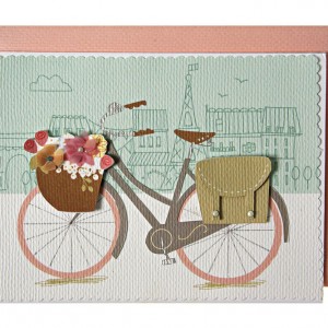 A Bike in Paris - Embellished Bicycle Greeting Card