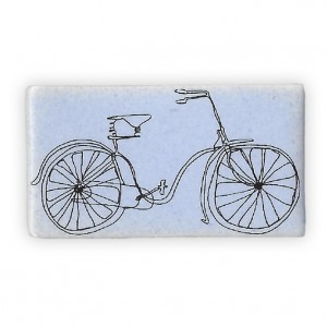 Ceramic Rectangle Bicycle Brooch