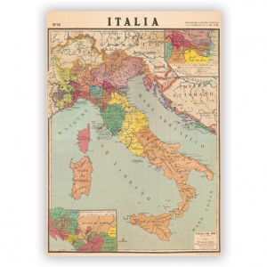 Italia Map Poster Paper