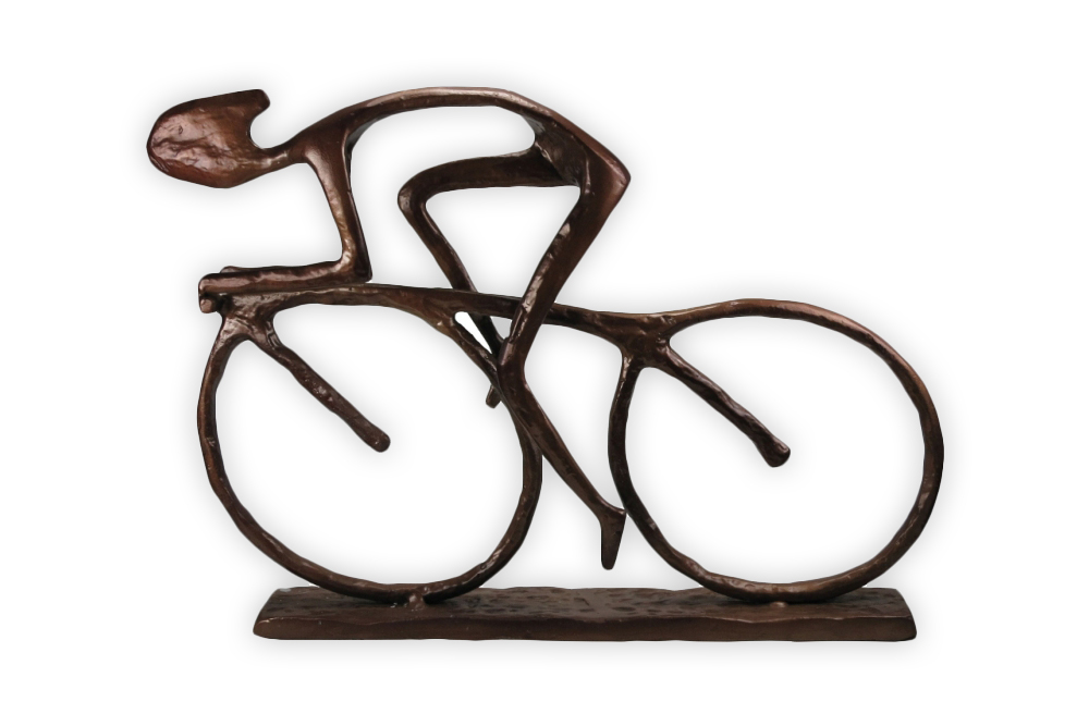 Large Racing Cyclist Bicycle Sculpture