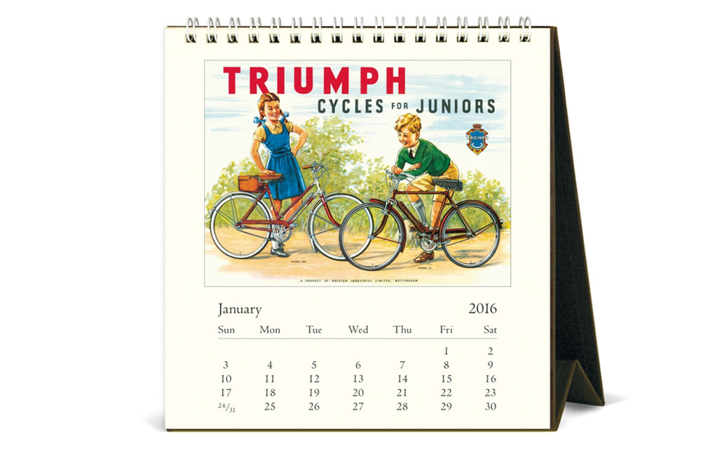 Vintage Bicycle 2016 Desk Calendar CycleMiles