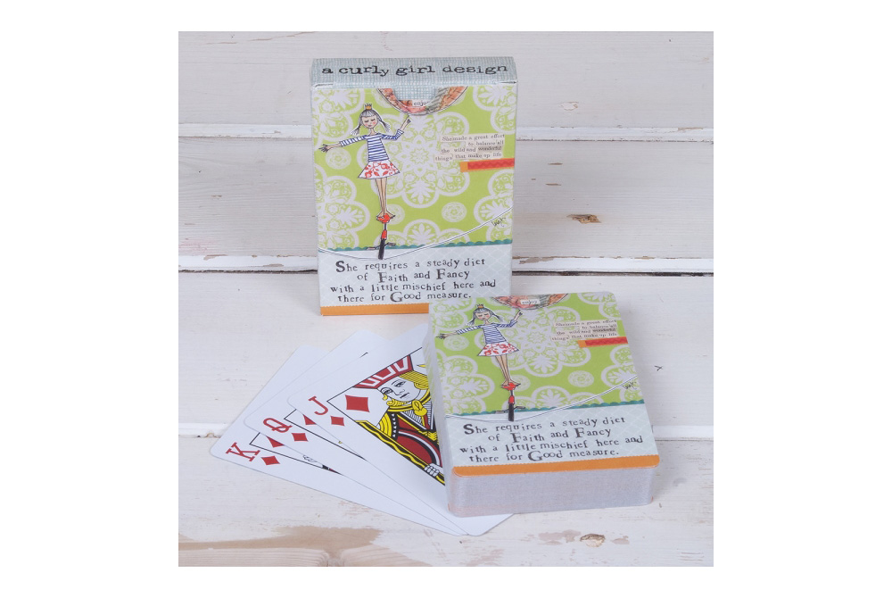 Curly Girl Bicycle Playing Cards