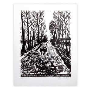 Paris-Roubaix Cycling Print by Dave Flitcroft