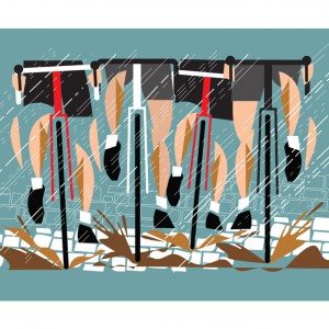 Paris-Roubaix Cycling Print by Eleanor Grosch