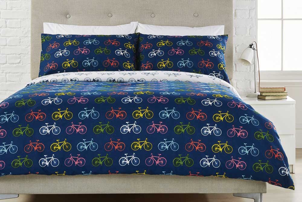 Multi Navy King Size Bicycle Duvet Set Cyclemiles