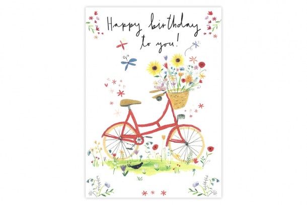 Summer Flowers Bicycle Birthday Card | CycleMiles