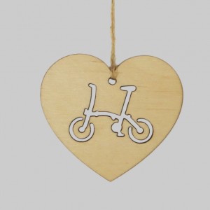 Wooden Heart Brompton Bicycle Decorations