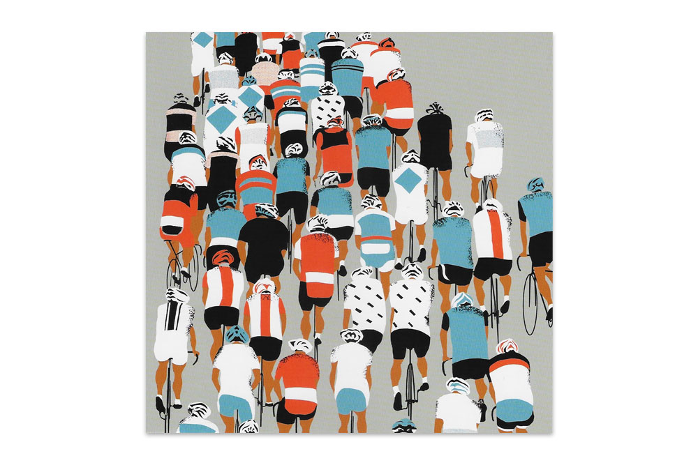 Large Peloton Racing Bicycle Greeting Card by Eliza Southwood