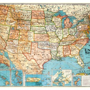 Map of the United States Poster Paper