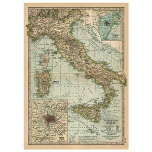 Map of Italy Poster Paper