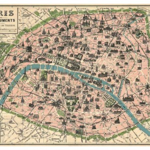 Map of Paris Poster Paper